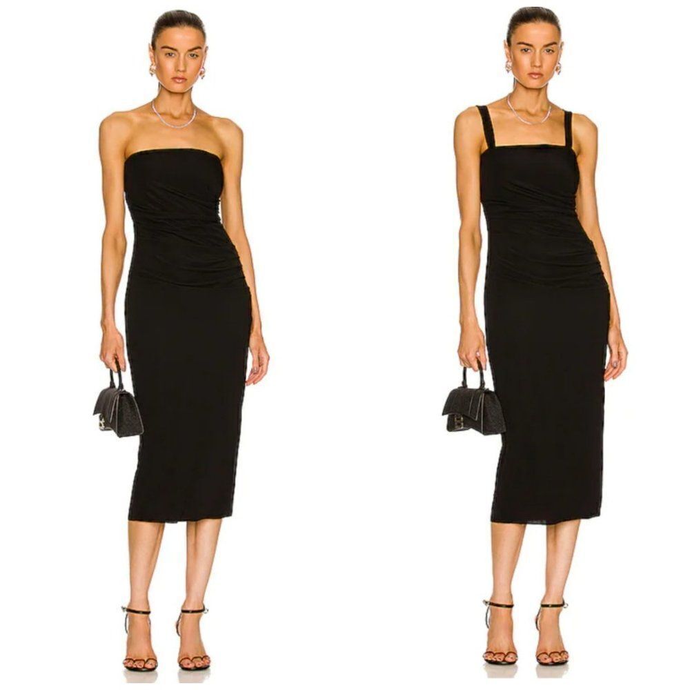 Helmut Lang Twist Dress Midi Dress Basal Black
